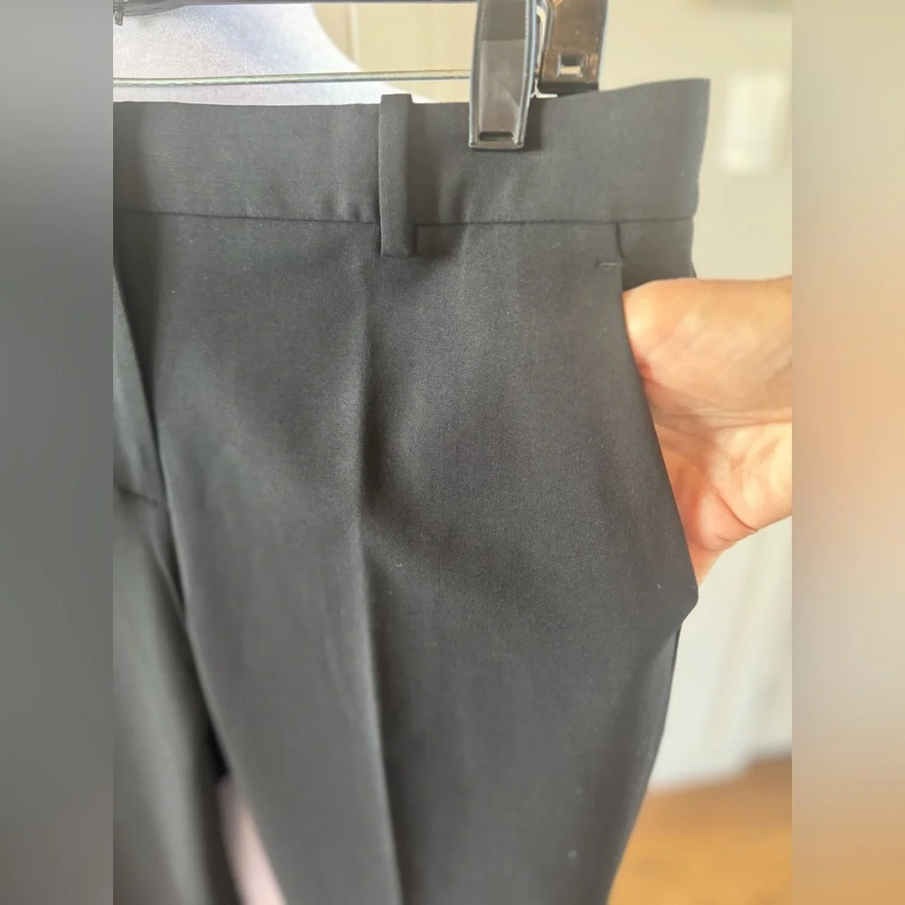 NWT Theory Treeca 2 Good Wool Classic Suit Cropped Tailored Black Pant 6 Medium - Picture 7 of 10